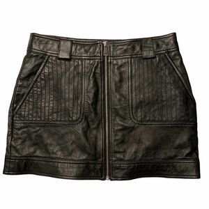Topshop Leather Moto Style Mini Skirt Size 8